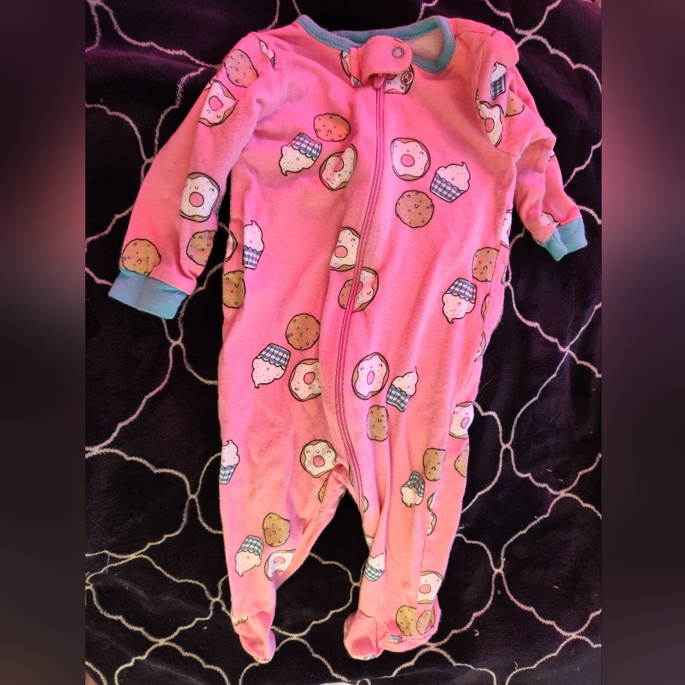 Cozy Pink Cupcake Kids Footie Pajamas